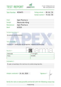 Retatrutide 40 mg Pen certificate of analysis – batch 6/2026, 99.029% purity